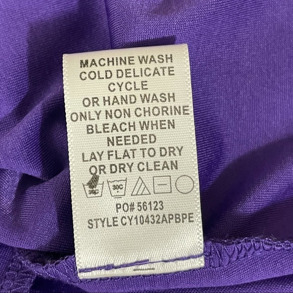 Alex Alea by Kormarov Womens Blouson Dress Purple Stretch Sleeveless Petites PM - Picture 10 of 12